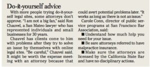 Newspaper snippet from Ron Chauvel's interview in San Francisco Business Times