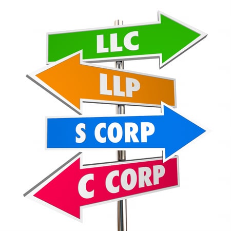 llc llp s c corp new business signs choices 3d illustration