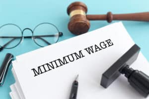 Minimum wage printed on a page