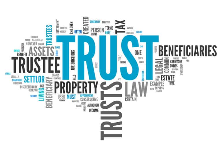 Wordcloud with Trust related words