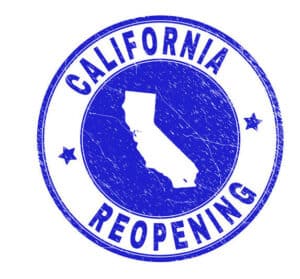 Reopening California State Map Collage and Distress Seal