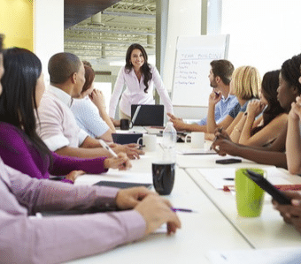 Business meeting in a conference room