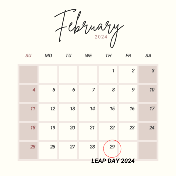 Beige Minimalistic February 2024 Calendar